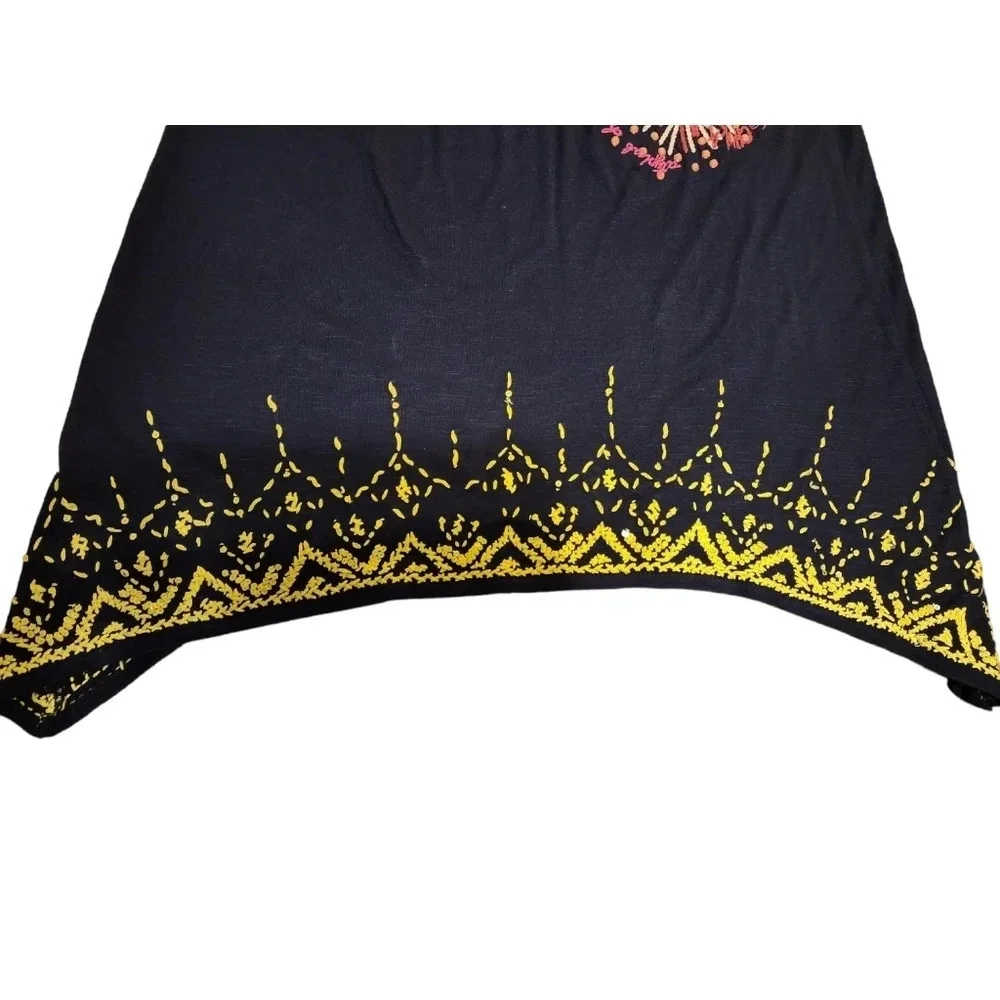 Desigual Skirt Small Black Floral A Line Stretch Embellished Artsy Fal Aurora - Picture 5 of 12